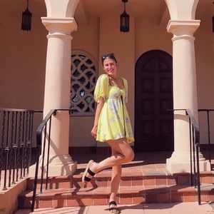 Yellow babydoll dress